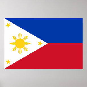 Póster Poster con bandera de Filipinas
