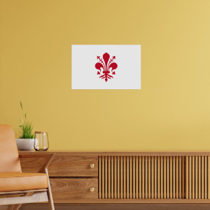 Póster Poster con bandera de Florencia, Toscana