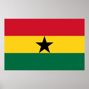 Póster Poster con bandera de Ghana