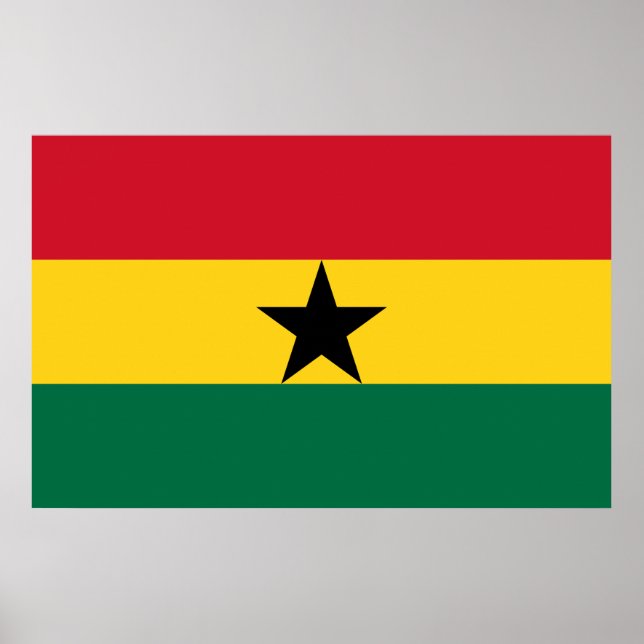 Póster Poster con bandera de Ghana (Frente)