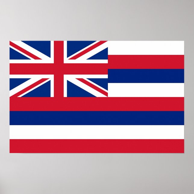Póster Poster con bandera de Hawaii, EE.UU. (Frente)