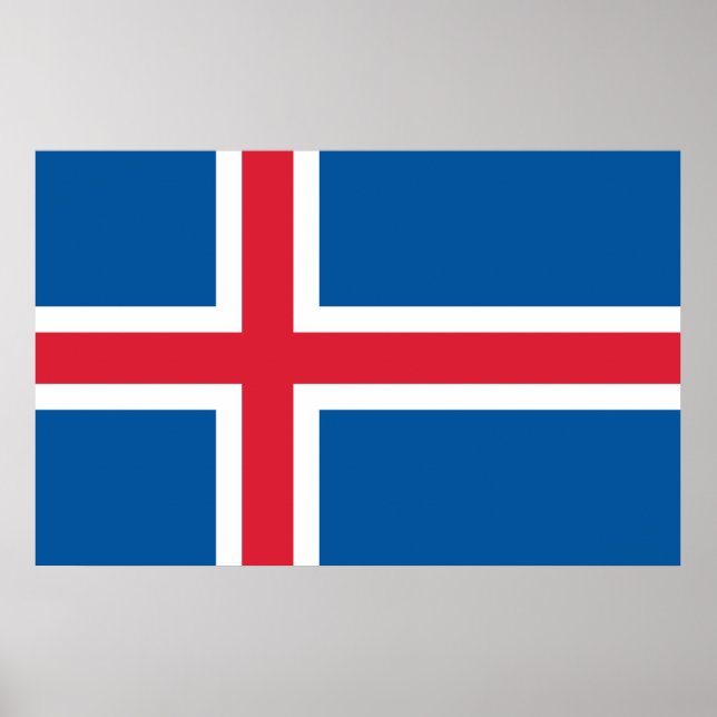 Póster Poster con bandera de Islandia (Frente)
