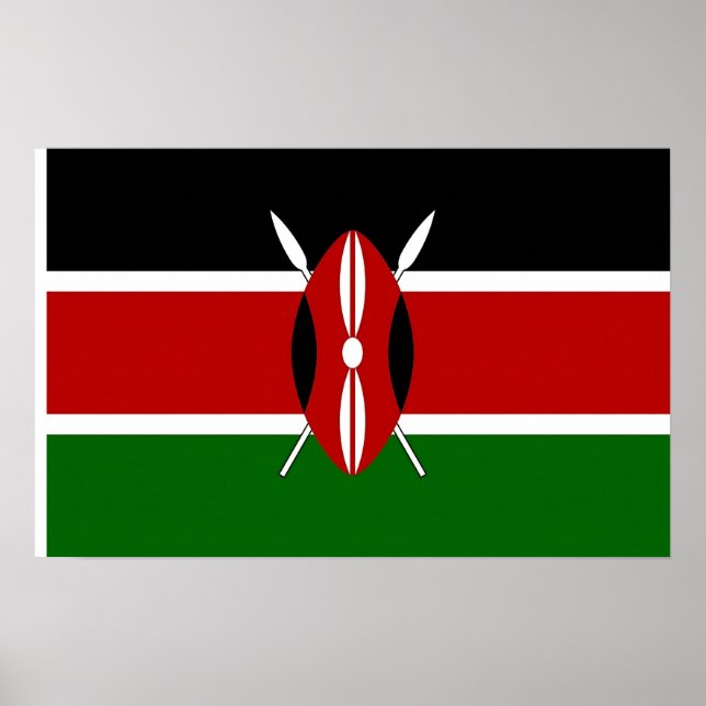Póster Poster con bandera de Kenia (Frente)