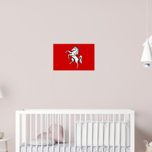 Póster Poster con bandera de Kent, Inglaterra