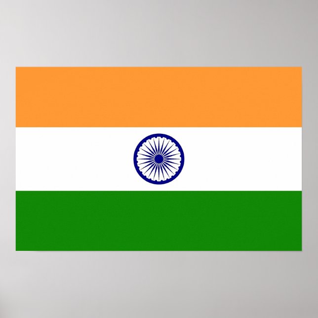Póster Poster con bandera de la India (Frente)