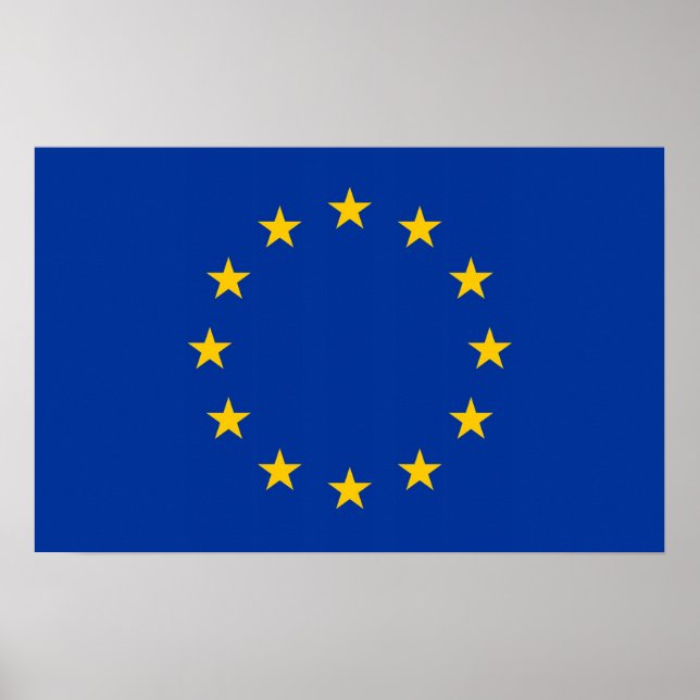 Póster Poster con bandera de la Unión Europea (Frente)
