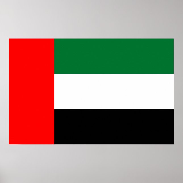 Póster Poster con bandera de los Emiratos Árabes Unidos (Frente)