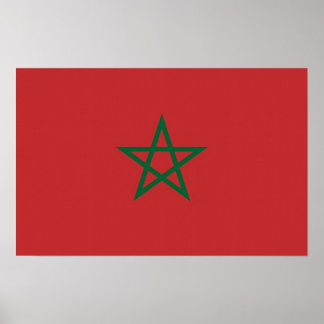 Póster Poster con bandera de Marruecos (Frente)
