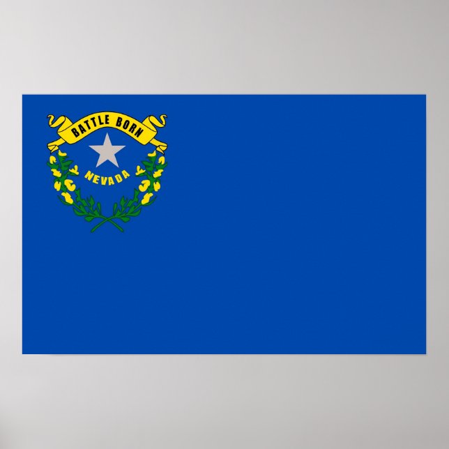 Póster Poster con bandera de Nevada, EE.UU. (Frente)