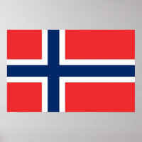 Poster con bandera de Noruega