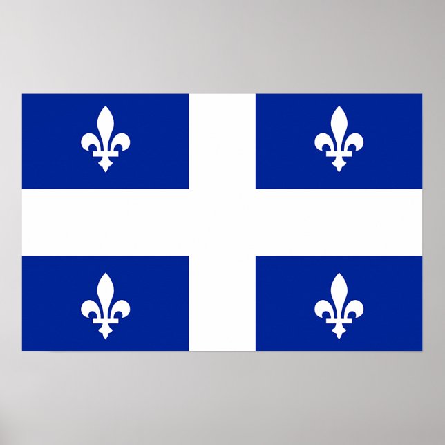 Póster Poster con bandera de Quebec, Canadá (Frente)