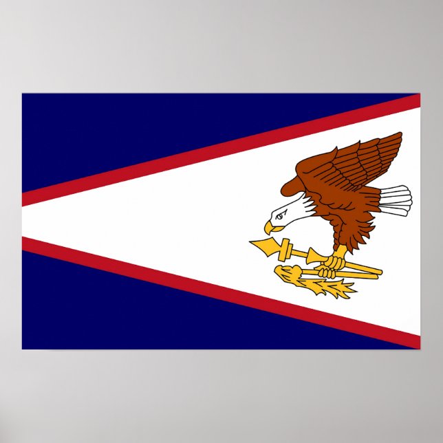 Póster Poster con Bandera de Samoa Americana, EE.UU. (Frente)