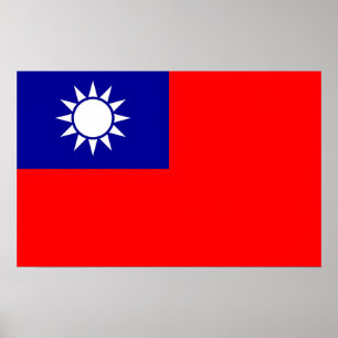 Póster Poster con bandera de Taiwán
