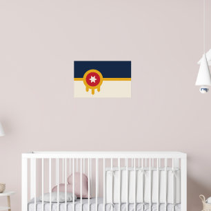 Póster Poster con bandera de Tulsa, Oklahoma
