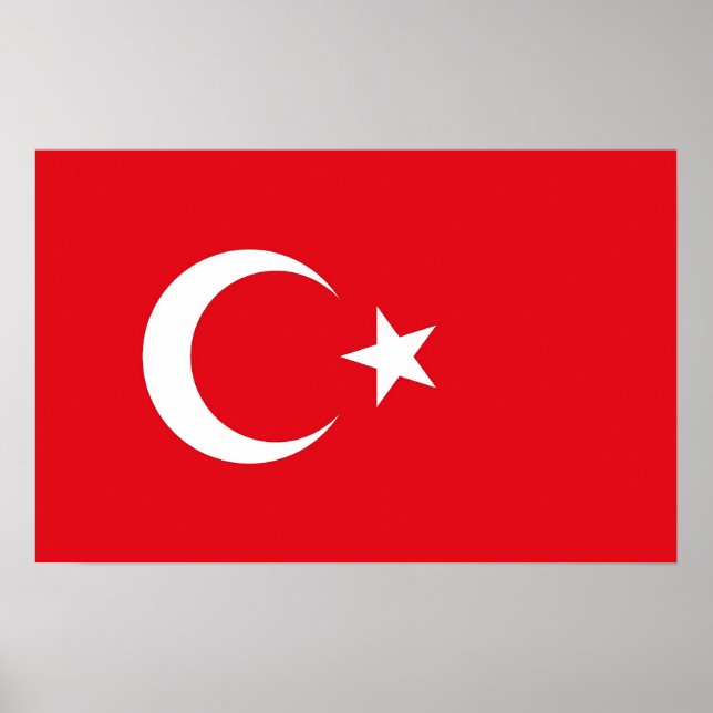 Póster Poster con bandera de Turquía (Frente)