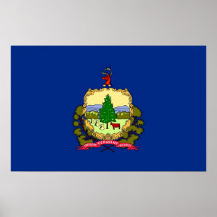Póster Poster con Bandera de Vermont, EE.UU.