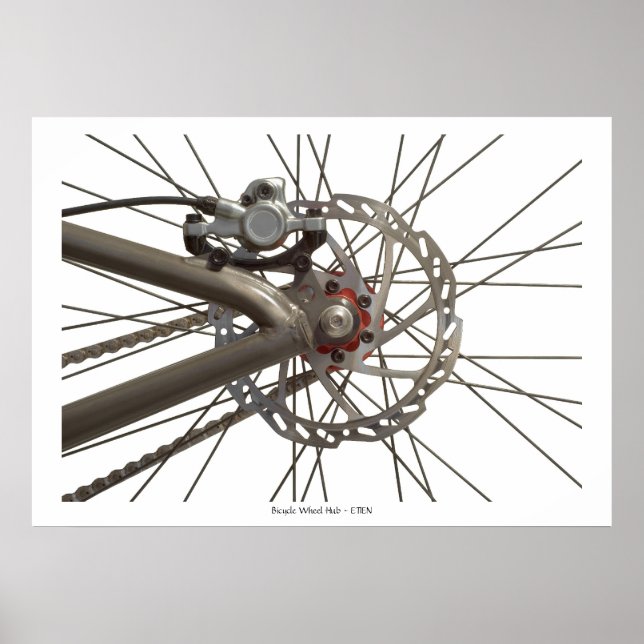 Póster Poster con cubo de rueda de bicicleta (Frente)
