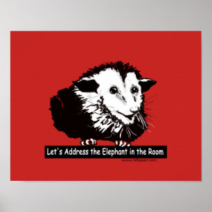 Póster Poster con el mensaje y el oposum