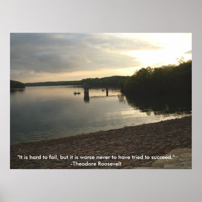 Póster Poster con la cita de Theodore Roosevelt (Frente)