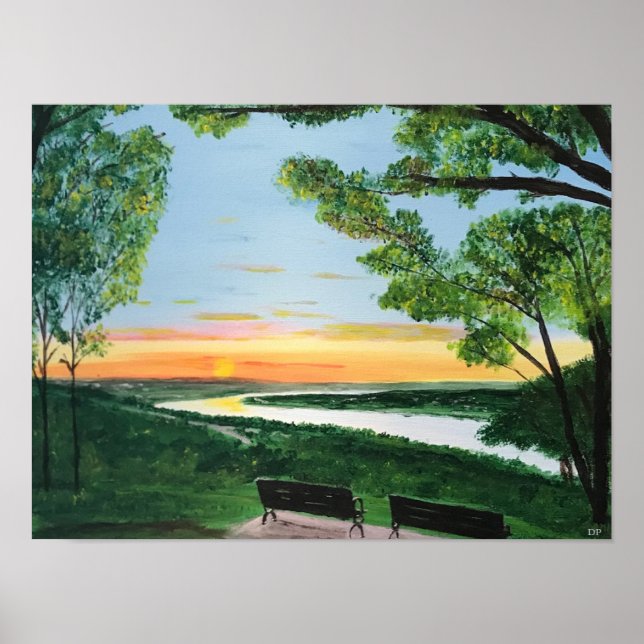 Póster Poster con la escena del río Ohio (Frente)