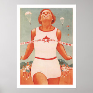 Póster Poster con la propaganda de Unión Soviética del