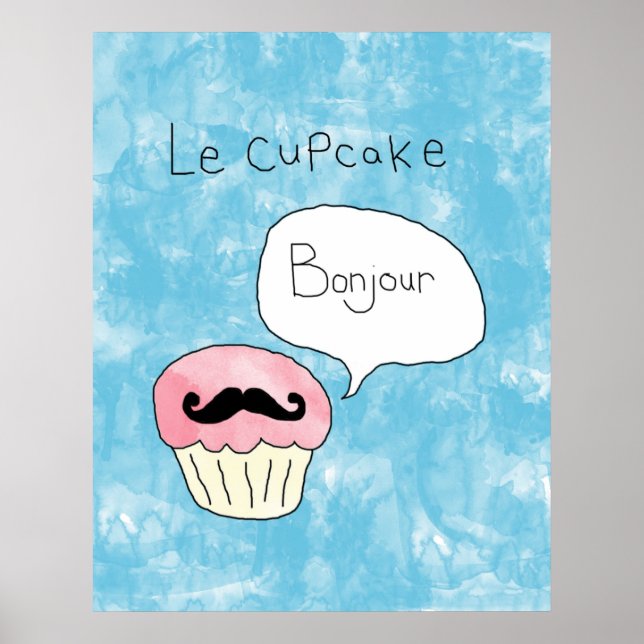 Póster Poster con la temática del pastel - "Le Cupcake" (Frente)