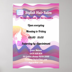 Póster Poster con logotipo de las olas de arcoiris empres