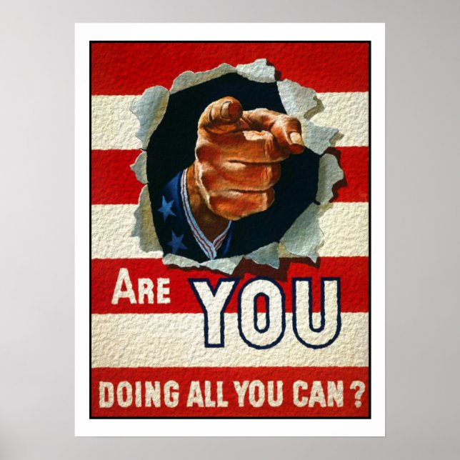 Póster Poster con motivo patriótico de la Segunda Guerra  (Frente)