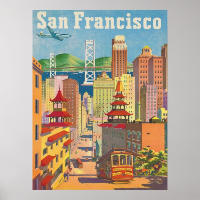 Póster Poster con motivo vintage de San Francisco (Frente)