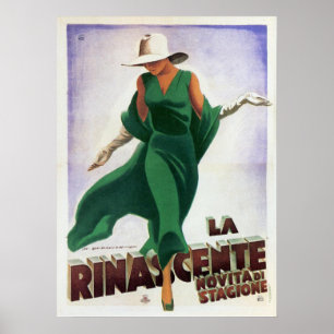 Póster Poster con papel de moda italiano de época