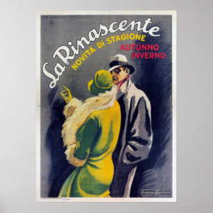 Póster Poster con papel de moda italiano de época