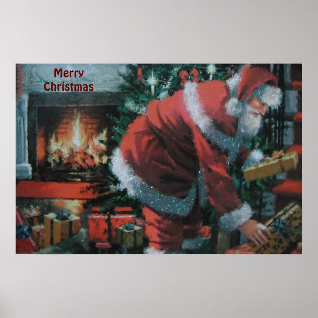 Póster Poster con Santa tradicional (Frente)