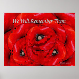 Póster Poster con temática de recuerdo de adormidera roja