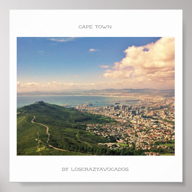 Póster Poster con vistas al puerto Ocean de la montaña de (Frente)