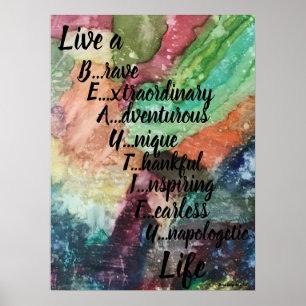 Póster Poster con vivo una vida hermosa