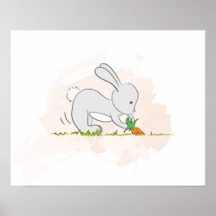 Póster Poster conejito lindo (zanahoria tirante)