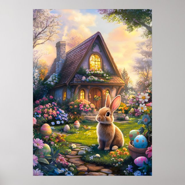 Póster Poster Conejo de Caza de Huevos de Pascua (Frente)
