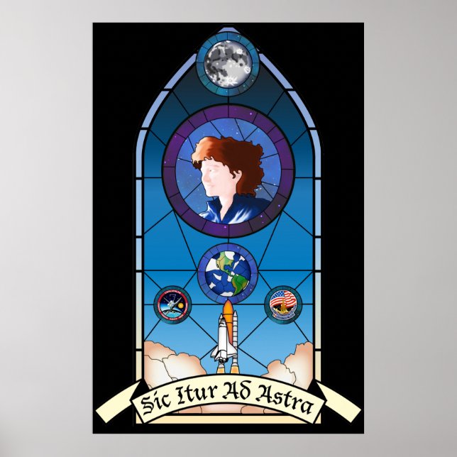 Póster Poster conmemorativo de Sally Ride (Frente)