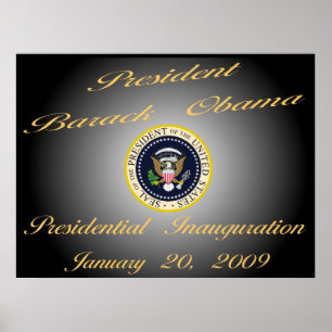 Póster Poster conmemorativo del presidente Obama de 40"x3