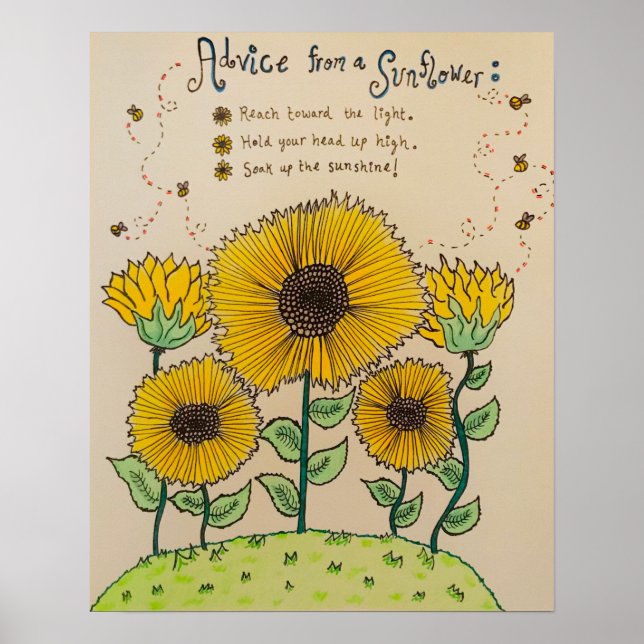 Póster poster "Consejos de un girasol" (Frente)