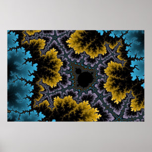 Póster Poster coralino azul y anaranjado