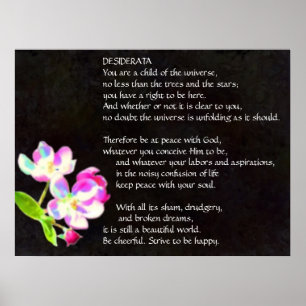 Póster Poster cósmico de los flores de los DESIDERÁTUMS