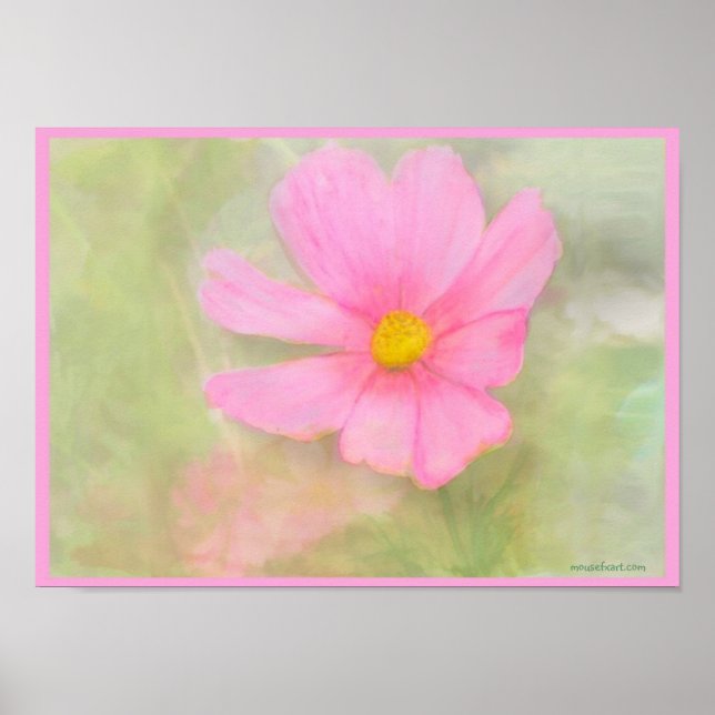 Póster Poster Cosmos de acuarela (Frente)