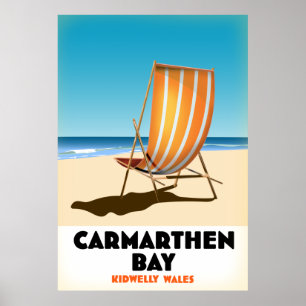 Póster Poster costero de Carmarthen Bay Kidwelly Wales
