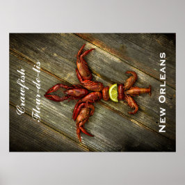 Póster Poster Crawfish Fleur-De-Lis