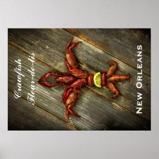Póster Poster Crawfish Fleur-De-Lis