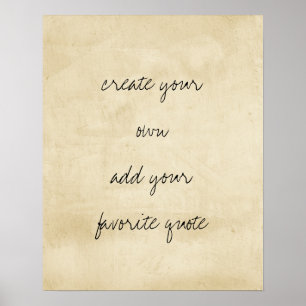Póster poster crea tu propia textura angustiada sepia