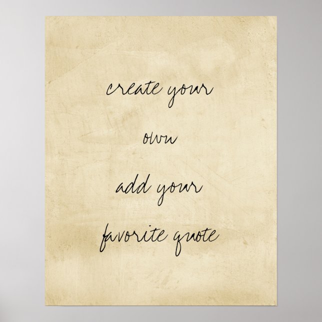 Póster poster crea tu propia textura angustiada sepia (Frente)