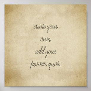 Póster poster crea tu propia textura angustiada sepia