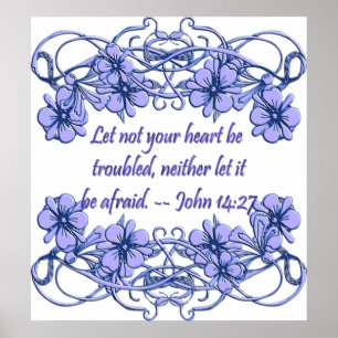 Póster Poster cristiano con biblia versus Juan 14:27